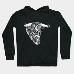 Corrida bull in black and white Hoodie